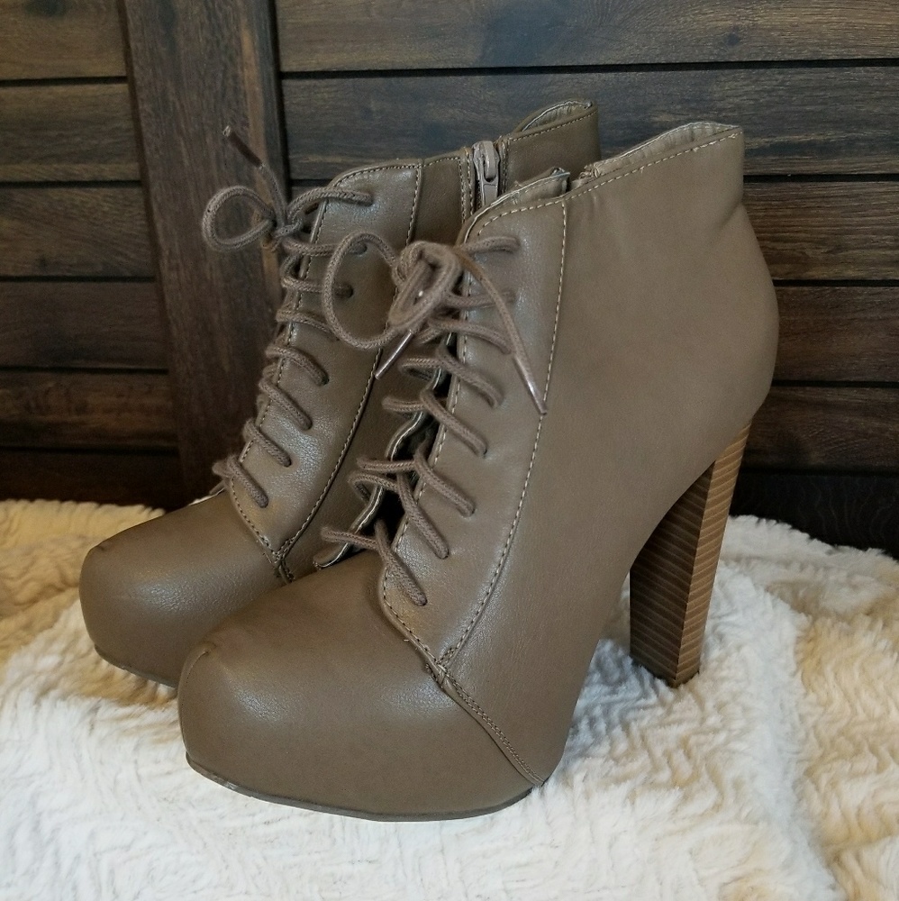 Taupe Heeled Booties